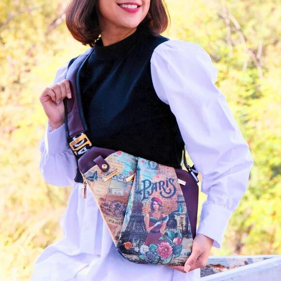Nicole Lee USA Miranda Vegan Leather Adjustable Strap Slip Pocket Sling Backpack main image 8
